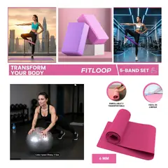 YOGA - SET DE FITNESS PILATES MÁXIMA CALIDAD + INFLADOR GRATIS