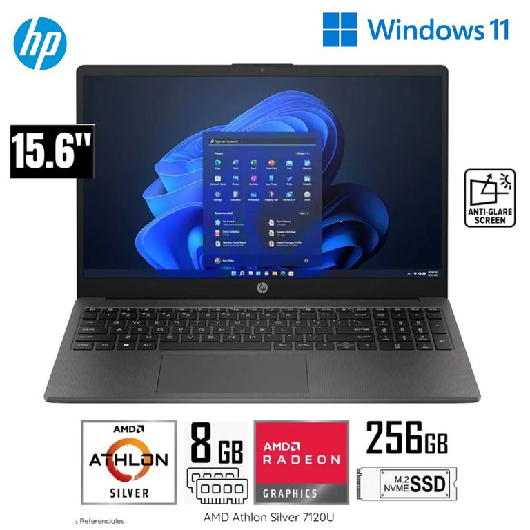 LAPTOP 255 G10 15.6 HD AMD ATHLON SILVER 7120U 8GB RAM 256GB SSD