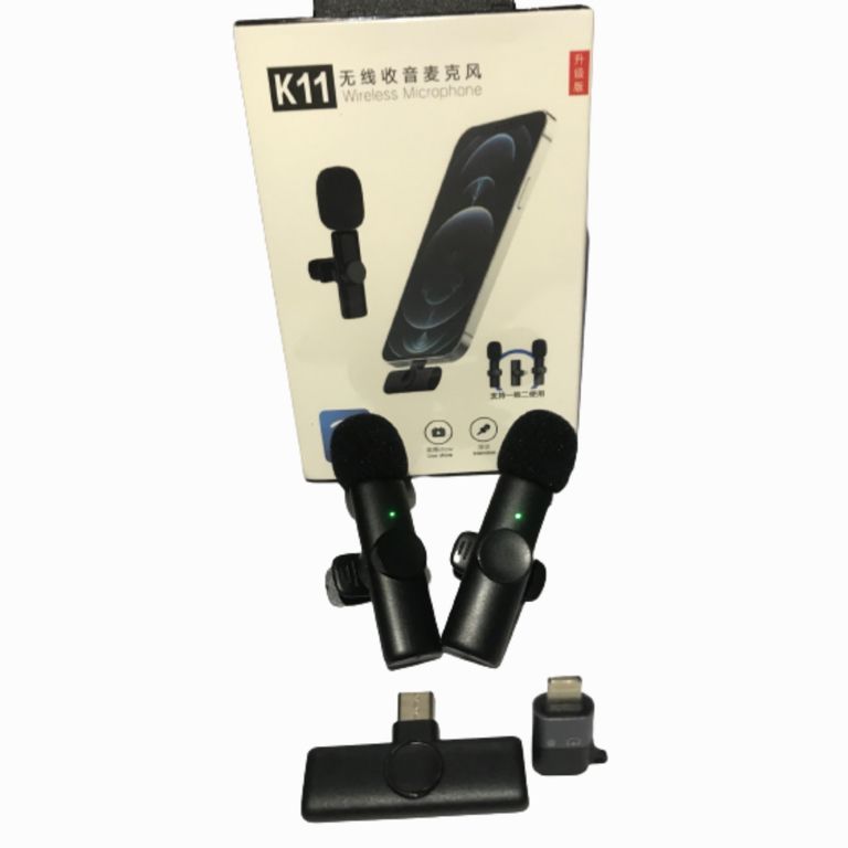 Micrófono Solapero Inalámbrico Pechero Tipo C + Adaptador Ip