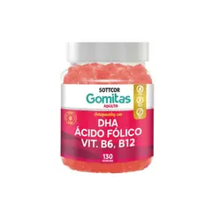 GENERICO - Gomitas con DHA Ácido Fólico Vit B6 B12 Colina Sottcor 130 Gomitas