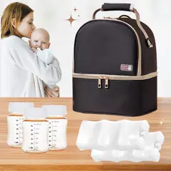BABY - KIT Cooler Bag Doble Comportamiento+ 2PortaHielo+3Botellas N