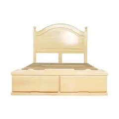 MUEBLES MACRUMO - Cama con Sabanera Torneada Patas 3x3 - acabado natural -2plz