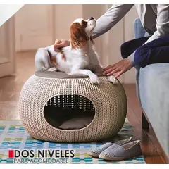 GENERICO - CASA PUFF PARA MASCOTAS CON DISEÑO TEXTURIZADO