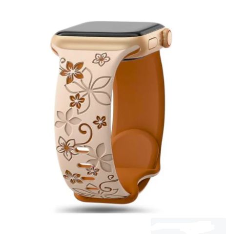 Correa Floral 2D para Apple Watch 46mm - Beige