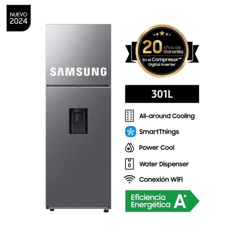 REFRIGERADORA 301 LITROS TOP MOUNT FREEZER SILVER RT31DG5220S9