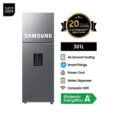SAMSUNG - REFRIGERADORA 301 LITROS TOP MOUNT FREEZER SILVER RT31DG5220S9