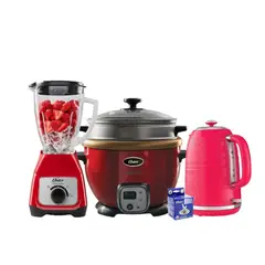 OSTER - Combo Licuadora + Olla Arrocera BIOCERAMIC + Hervidor + Cuchilla