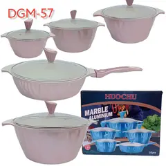 OEM - Juego Set de 5 Ollas HOUCHU de Cerámica Roca Volcánica y Aluminio