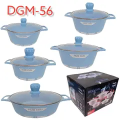 OEM - Juego Set de 5 Ollas HOUCHU de Cerámica Roca Volcánica y Aluminio