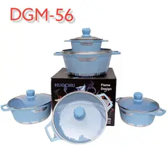 OEM - Juego Set de 5 Ollas HOUCHU de Cerámica Roca Volcánica y Aluminio