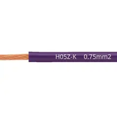 LAPP - Cable H05Z-K 90°C 300/500V 1x 0,75 mm2 libre de halógeno Purpura (rollo x 100mts)