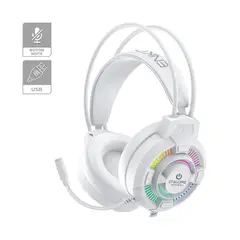 ENKORE - AUDIFONO GAMER BLANCO 5.1 USB CON LED RGB ACTIVE