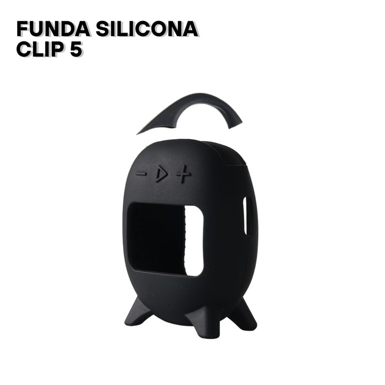Funda de Silicona con correa para el parlante Jbl Clip 5 - Negro