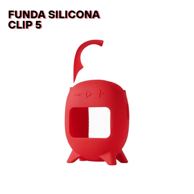 Funda de Silicona con correa para el parlante Jbl Clip 5 - Rojo