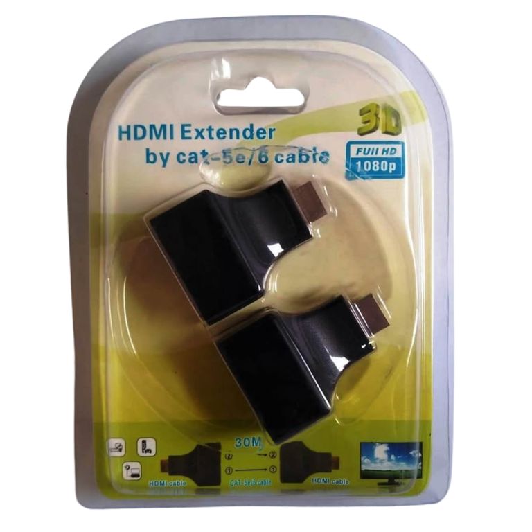 Extensor Hdmi Rj45 Utp 30 Metros Full HD 1080P Cat-5e/6