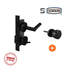 SCANAVINI - Cerradura de embutir principal 960RR negro manilla DERECHA