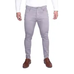 GENERICO - Pantalón Drill Pitillo de Caballero Marlon Color Plomo Plata
