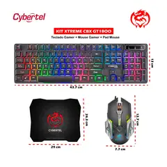 CYBERTEL - Kit Gamer 3 En 1 Xtreme :Teclado + Mouse+ Pad Mouse
