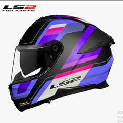LS2 - CASCO MOTO FF808 VINTAGE NEGRO MATE CON PURPURA