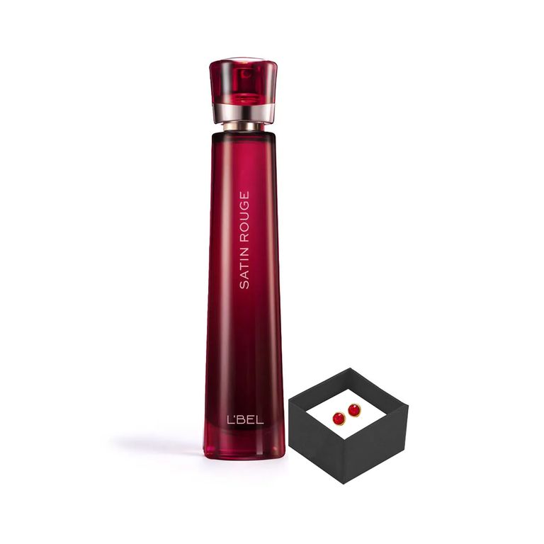 Perfume para mujer Satin Rouge + Aretes Rojo Rubí