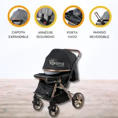 EBABY - Coche Cuna Reversible para Bebé «HARDY» BLACK