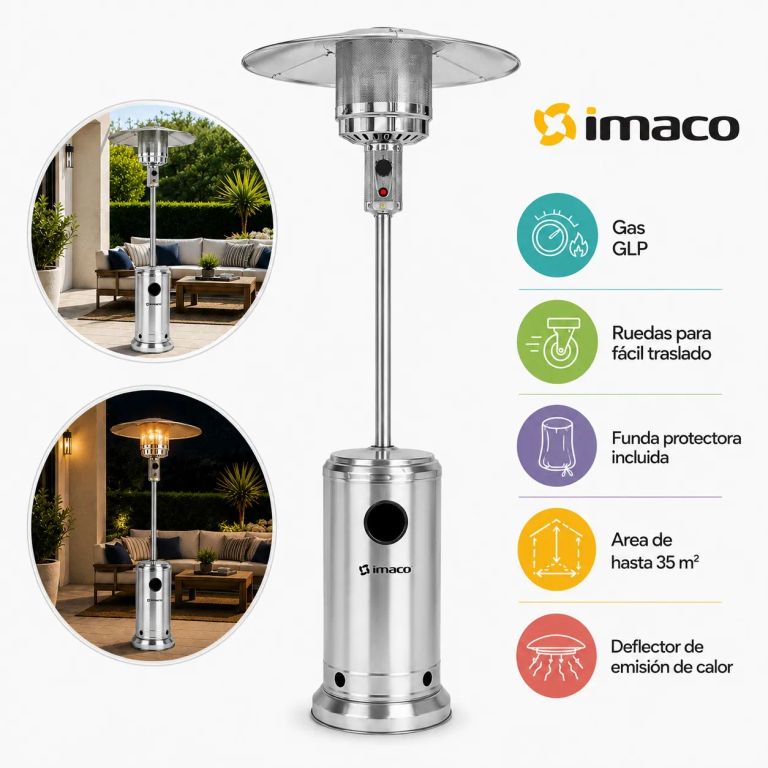 Calentador De Patio a Gas PHS130 Acero Inox