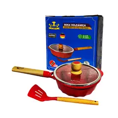 SUPREMO - Sartén con Tapa 24cm SUPREMA Cerámico Antiadherente Rojo