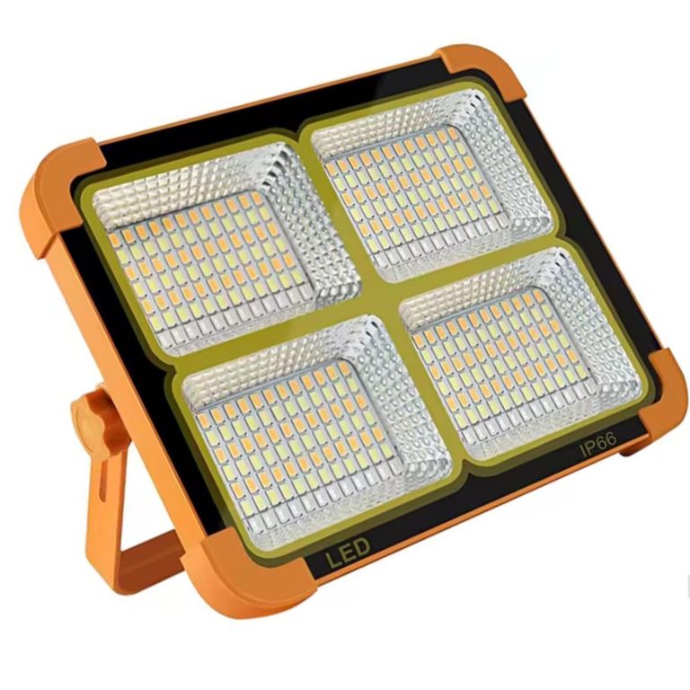 Reflector Lampara Luz LED Portatil con Panel Solar Recargable