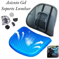 GENERICO - Cojín Asiento de Gel Ergonómico y Soporte Lumbar para sillas