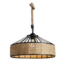 GENERICO - Lámpara colgante de cuerda de Sisal Retro 30 cm