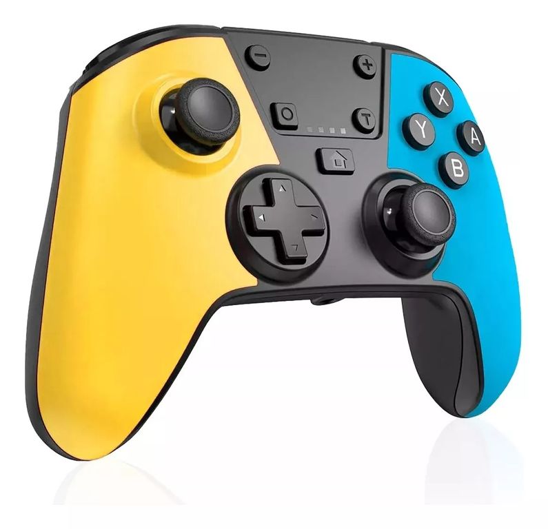 Mando Para Nintendo Switch Pro Controller Y PC Azul Con Amarillo