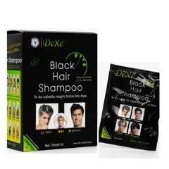 DEXE - Shampoo black hair shampoo colorante para cabello caja x 10 unds