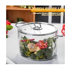 GENERICO - Olla de vidrio borosilicato de 2.5 L