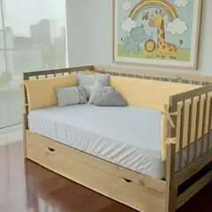 GENERICO - Protectores Parachoques de cama cuna Montessori 1.5 plazas