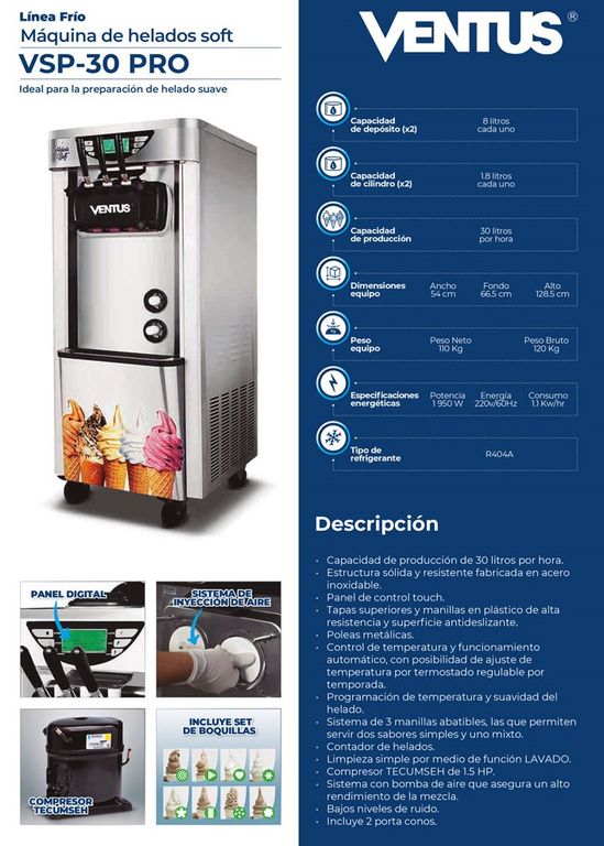 Máquina de Helado Soft VSP-30PRO -