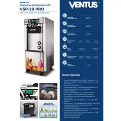 VENTUS - Máquina de Helado Soft VSP-30PRO -