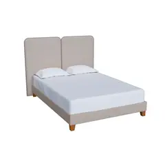 MUEBLES MACRUMO - Cama tapizada Oryen Gris Claro 15plz