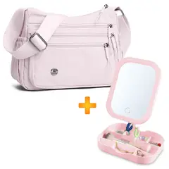 KELLER - Morral para Mujer Elegante RS BP3 Y Joyero con Espejo LED RS A31