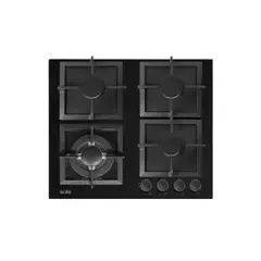 SOLE - Encimera de Vidrio Templado 59 Cm 4 Hornillas