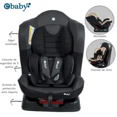 EBABY - Silla de Auto Reclinable «MASI» Gris Oscuro