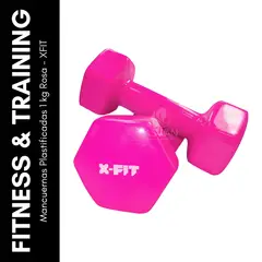 GENERICO - Mancuernas Plastificadas 1 kg Rosa - XFIT