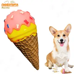 GENERICO - JUGUETE HELADO CHIRRIANTE MASTICABLE MASCOTA-PERRO FRESA MANGO