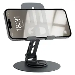 GENERICO - SOPORTE METÁLICO PARA CELULAR AJUSTABLE Y PLEGABLE 90°