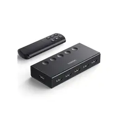UGREEN - Adaptador Hdmi Switch 5 En 1 Negro 4k@60hz Con Control Remoto