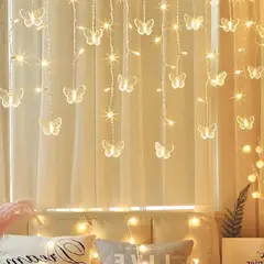 GENERICO - Luces Cascada Mariposa Decorativas LED y Perfectas para Ambientes de Ensueño