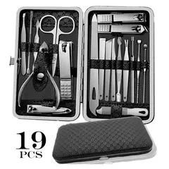 GENERICO - Set Manicura Pedicura Acero Inoxidable 19 Piezas Cortauñas