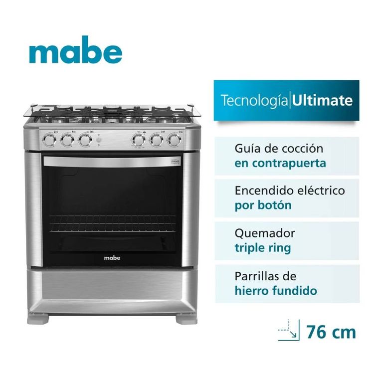 Cocina de Piso a Gas Inox - CMP7628FX0 - 5 Hornillas