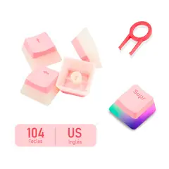 REDRAGON - Keycaps teclas SCARAB A130P Inglés Rosa US layout