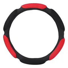 GENERICO - Forro de Volante Rojo con Malla y Antitranspirante Negro