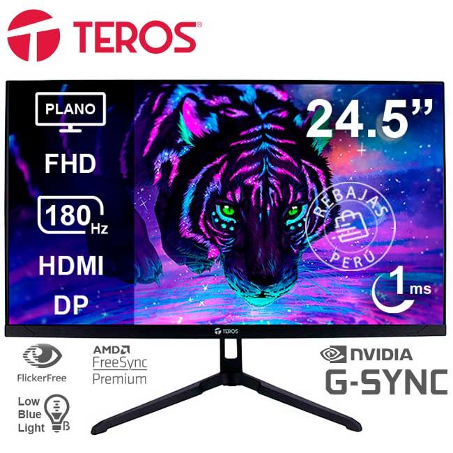 Monitor TE-2475G 25 FHD VA 180Hz 1ms Gaming HDMI DP USB Negro